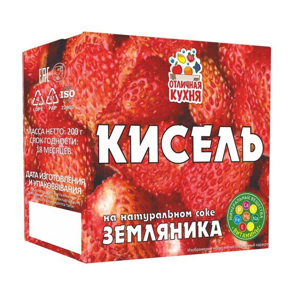 Кисель земляника 200 г, ТУ Кисель земляника 200 г, ТУ